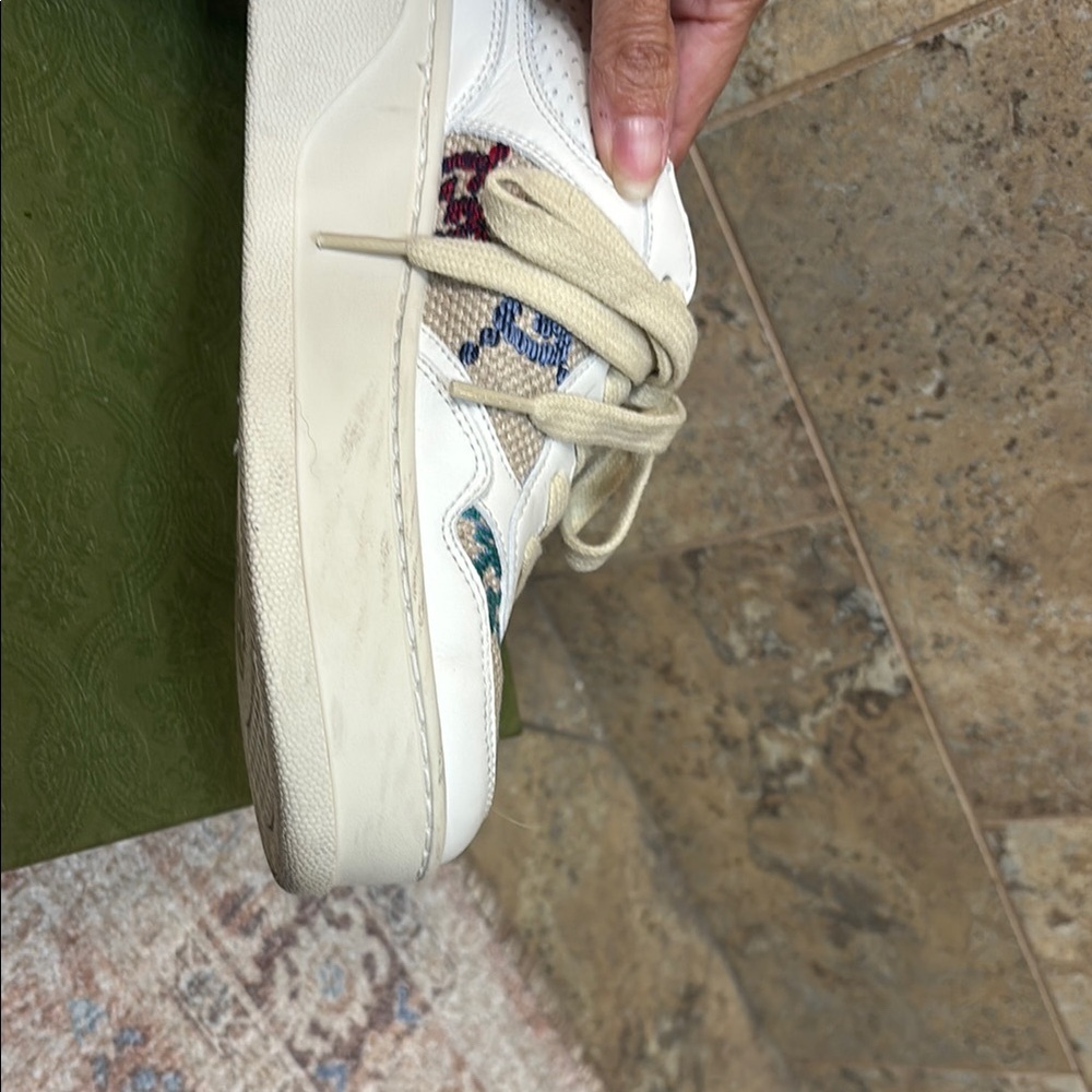 Gucci White and Blue Athletic Chunky Sneakers - Picture 6 of 8